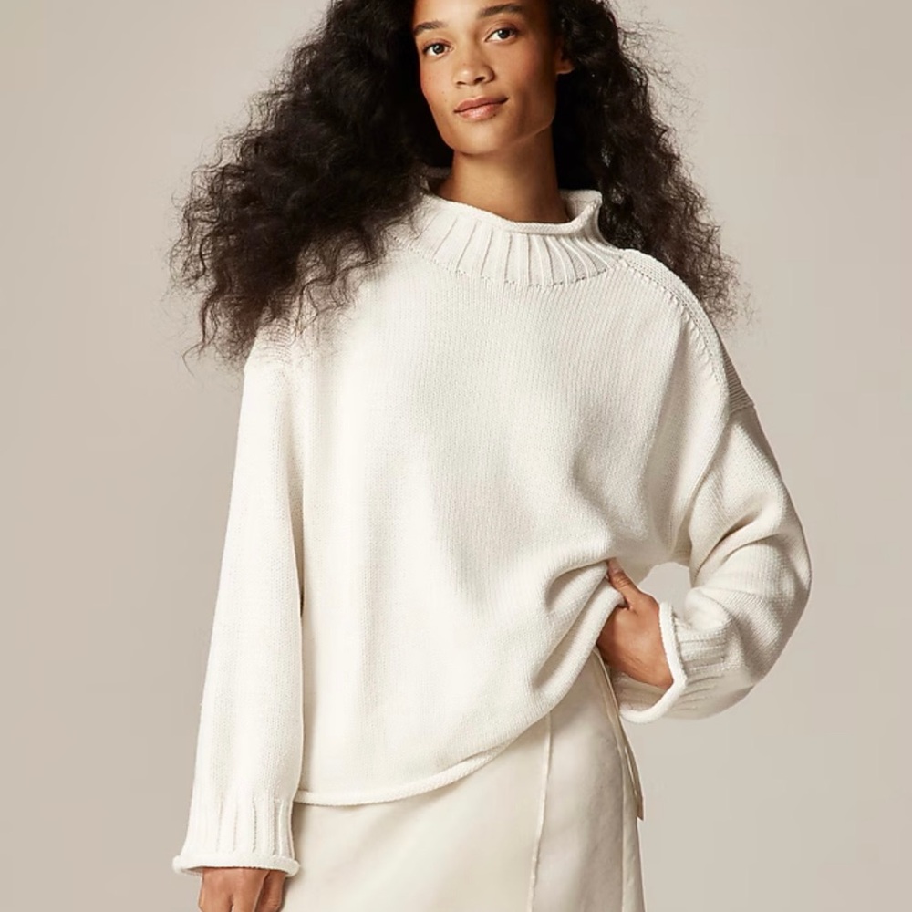 J. Crew Rollneck Cream Sweater